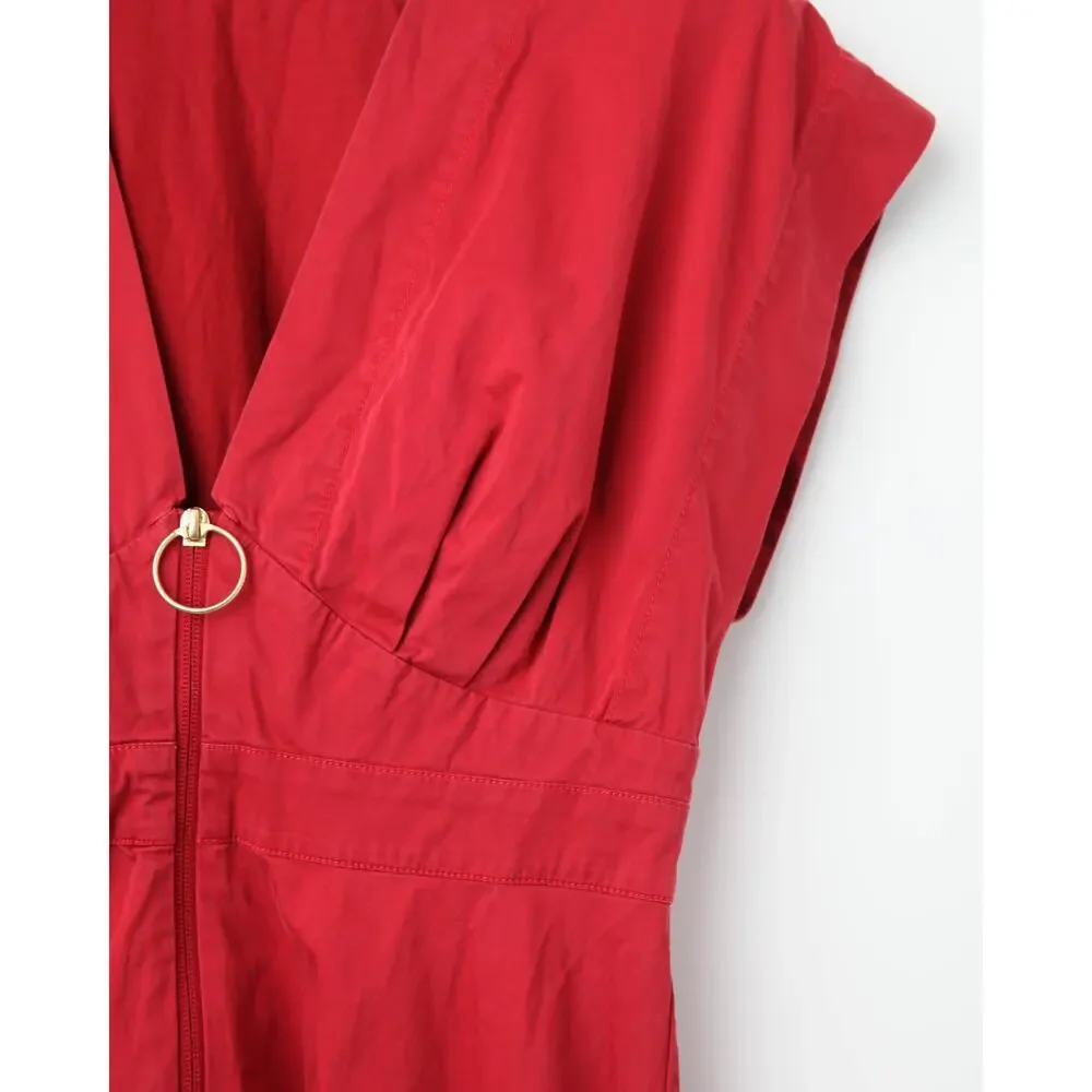 Roksanda Collective Two-Tone Midi Dress in Red and Orange - Picture 7 of 7